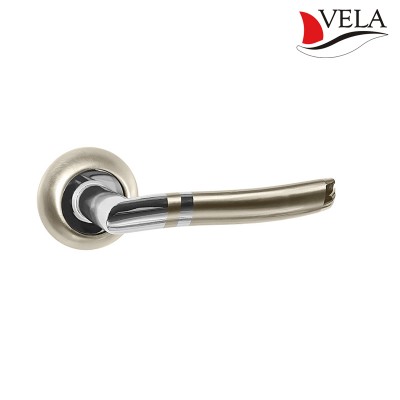 Дверная ручка Генуя (Vela) никель/хром