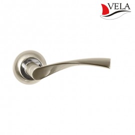 Дверная ручка Прима (Vela) никель/хром