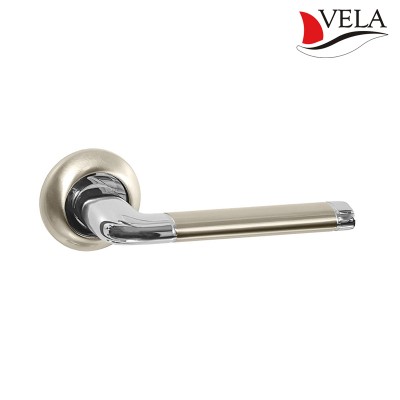 Дверная ручка Стелла (Vela) никель/хром